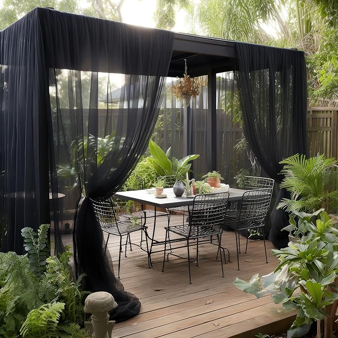 Black DIY Mosquito Net Fabric | 10x10 FT Netting | Insect Cover for Garden, Patio, Outdoor & Windows | Multiple Sizes in Black, White & Green | Raised Bed Screen Mesh Barrier
