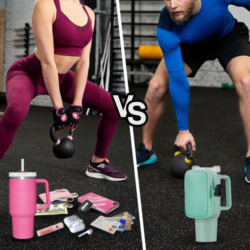 Water Bottle Pouch For Stanley Quencher Adventure 40oz - Stanley Cup Accessories - Tumbler Pouch - Stanley IceFlow 30oz - Gym Tumbler Accessories for Women - Perfect Size for All Phones (LIGHT PINK)