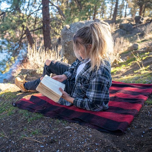 Arcturus Red Buffalo Wool Blanket and Carry Straps Bundle