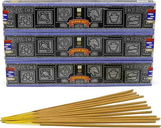 Satya Superhit 15grams x 3 Packs Incense Sticks for Positivity, Meditation, Relaxation, Yoga, Healing