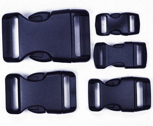 BORED? PARACORD! Contoured Side Release Black Plastic Buckle – Multiple Sizes and Quantity