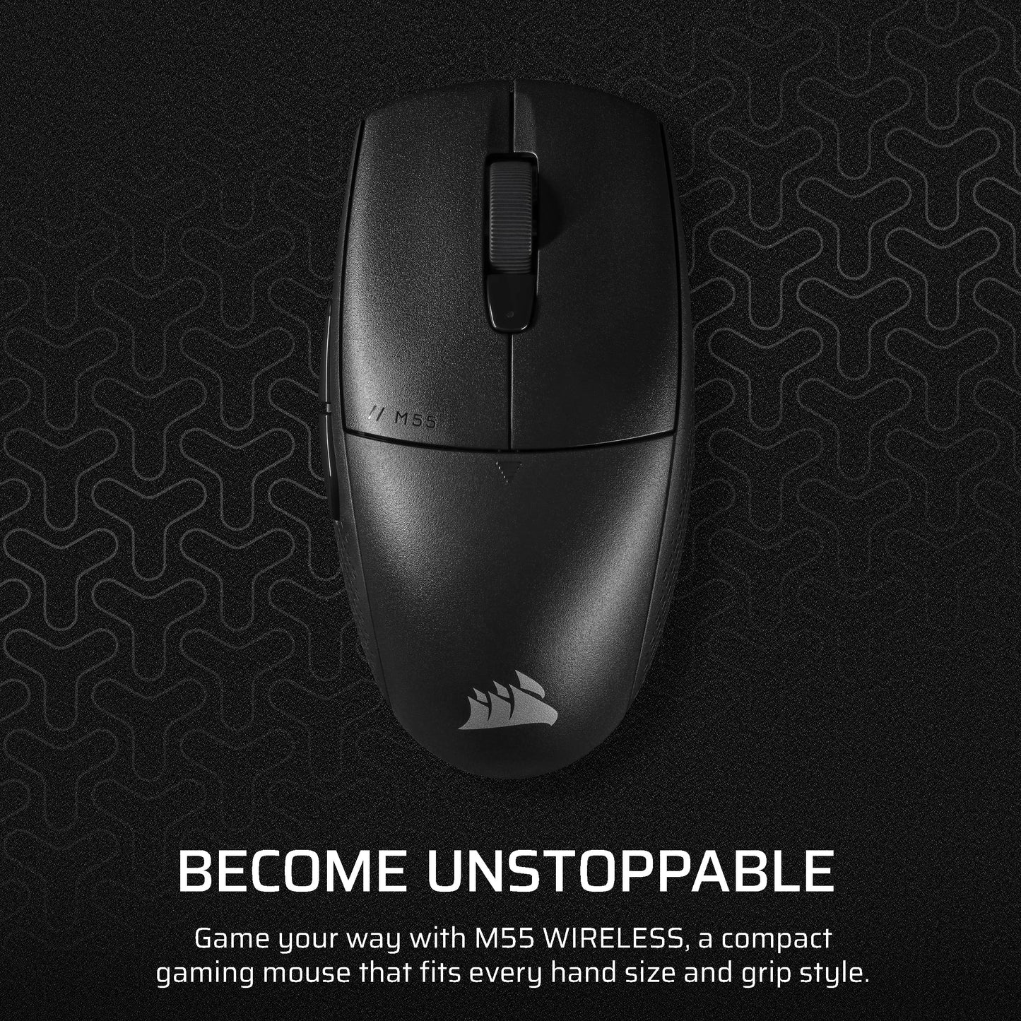 Corsair M55 Wireless Lightweight FPS Gaming Mouse – 2.4GHz & Bluetooth – 24,000 DPI – Long-Lasting Battery Life – Six Programmable Buttons – Textured Side Grips – Black