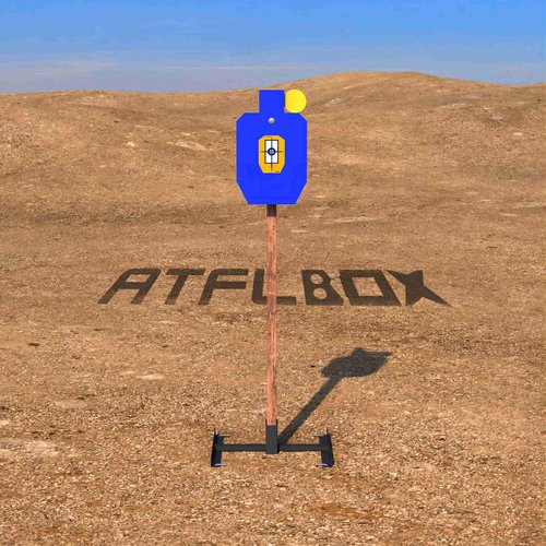 ATFLBOX AR500 3/8 inch Thick Steel Target Stand System, 12'' x 20" Hostage Reactive Shooting Targets with 2x4 Target Stand Kit (Blue)