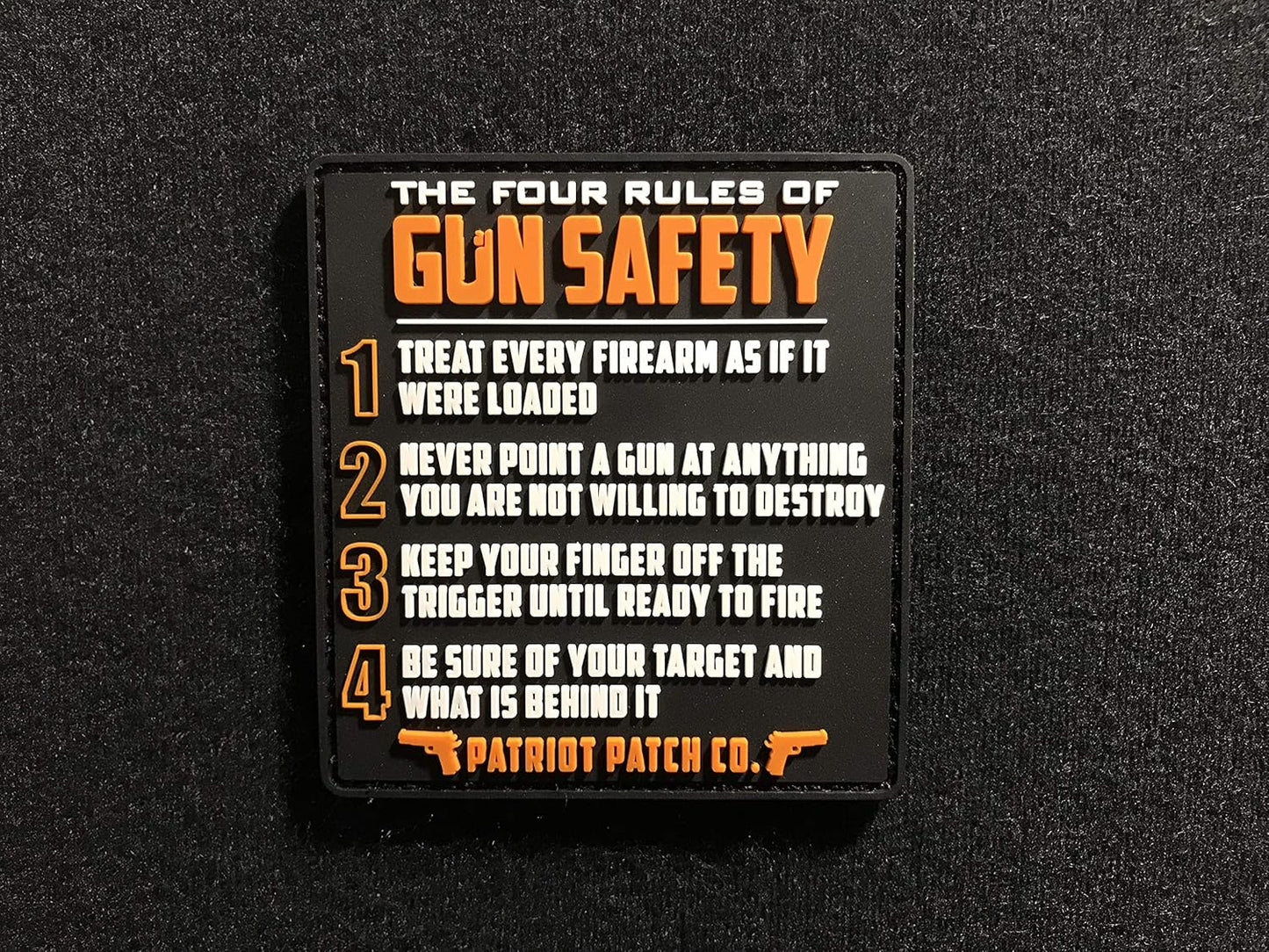 Patriot Patch Co - 4 Rules of Gun Safety - Patch