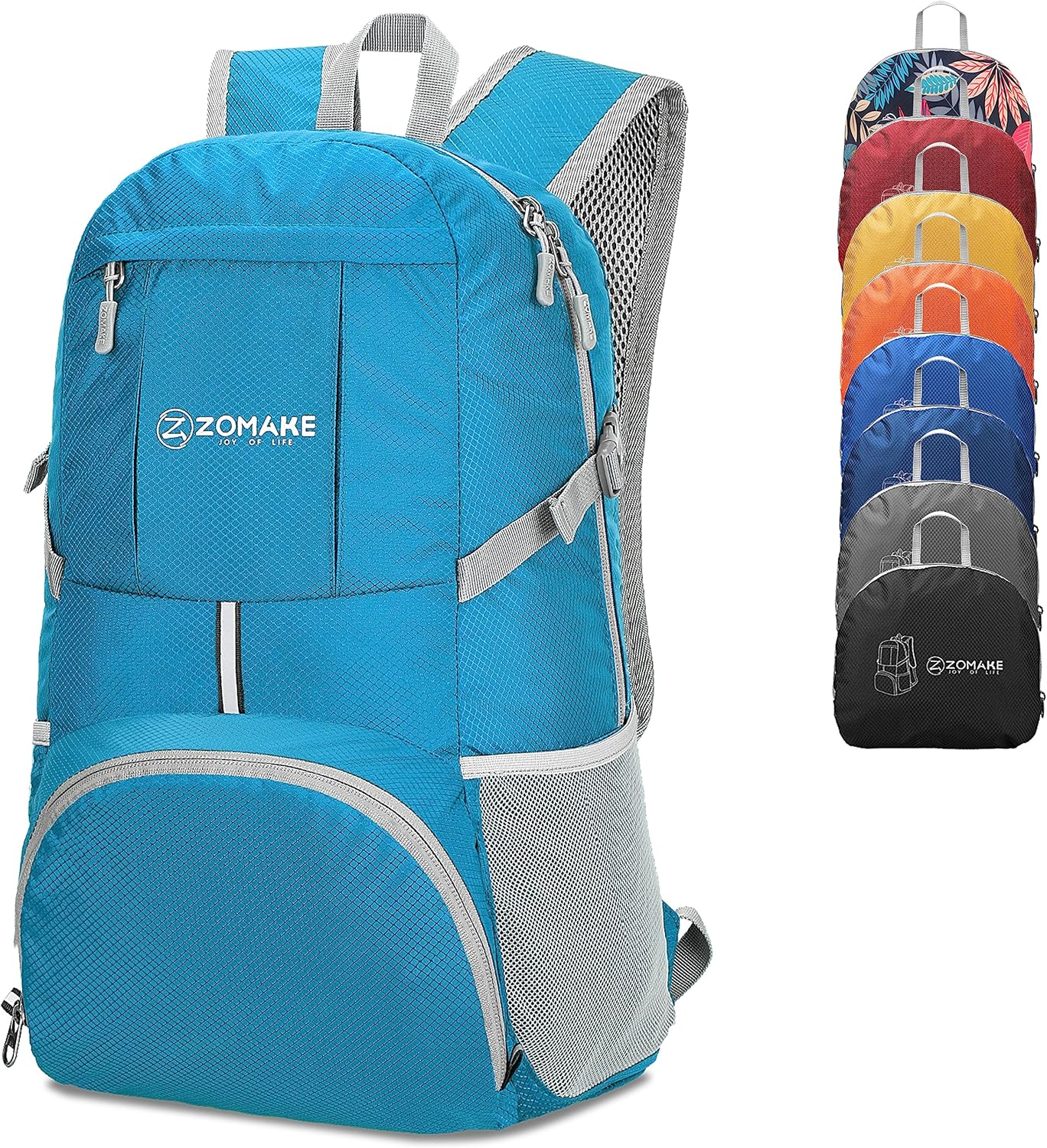 ZOMAKE Lightweight Packable Backpack 35L, Light Foldable Backpacks Water Resistant Collapsible Hiking Bag, Compact Folding Day Pack for Travel Camping(Black)