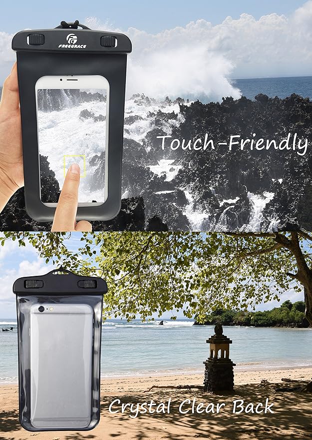 Waterproof Pouches with Waist Strap / Pouch Case Bundle Set- Keep Your Phone & Valuables Dry and Safe - Waterproof Dry Bags for Boating Swimming Snorkeling Kayaking Beach Water Parks Pool
