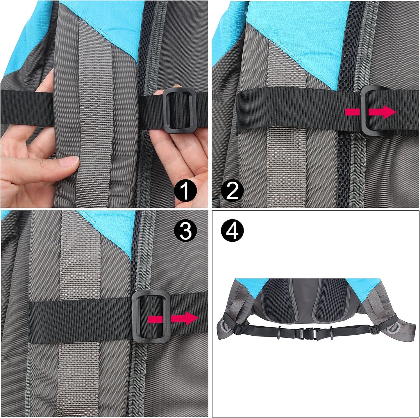 Wisdompro Backpack Chest Straps 2 Pack, Heavy Duty Adjustable Backpack Sternum Strap Chest Belt with Quick Release Buckle for Hiking and Jogging - with Slide Lock