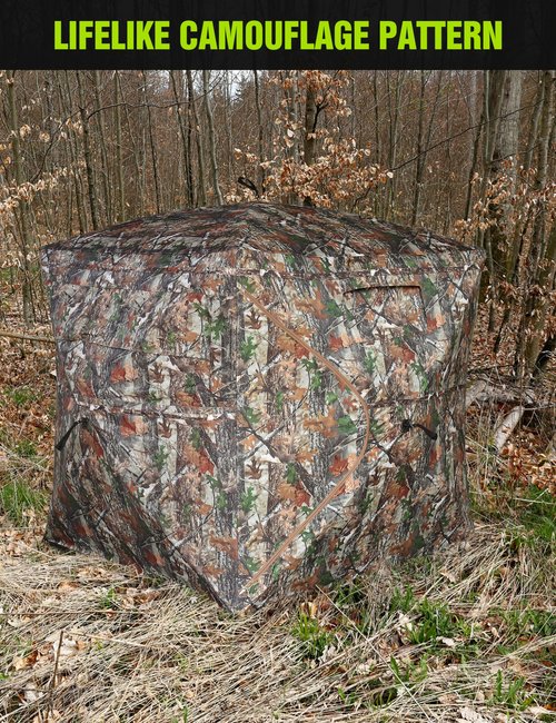 RODANNY Hunting Blind, 270 Degree See-Through Ground Blind 2-3 Person, Pop-Up & Portable Durable Hunting Blind with Carry Bag, for Deer & Turkey Hunting