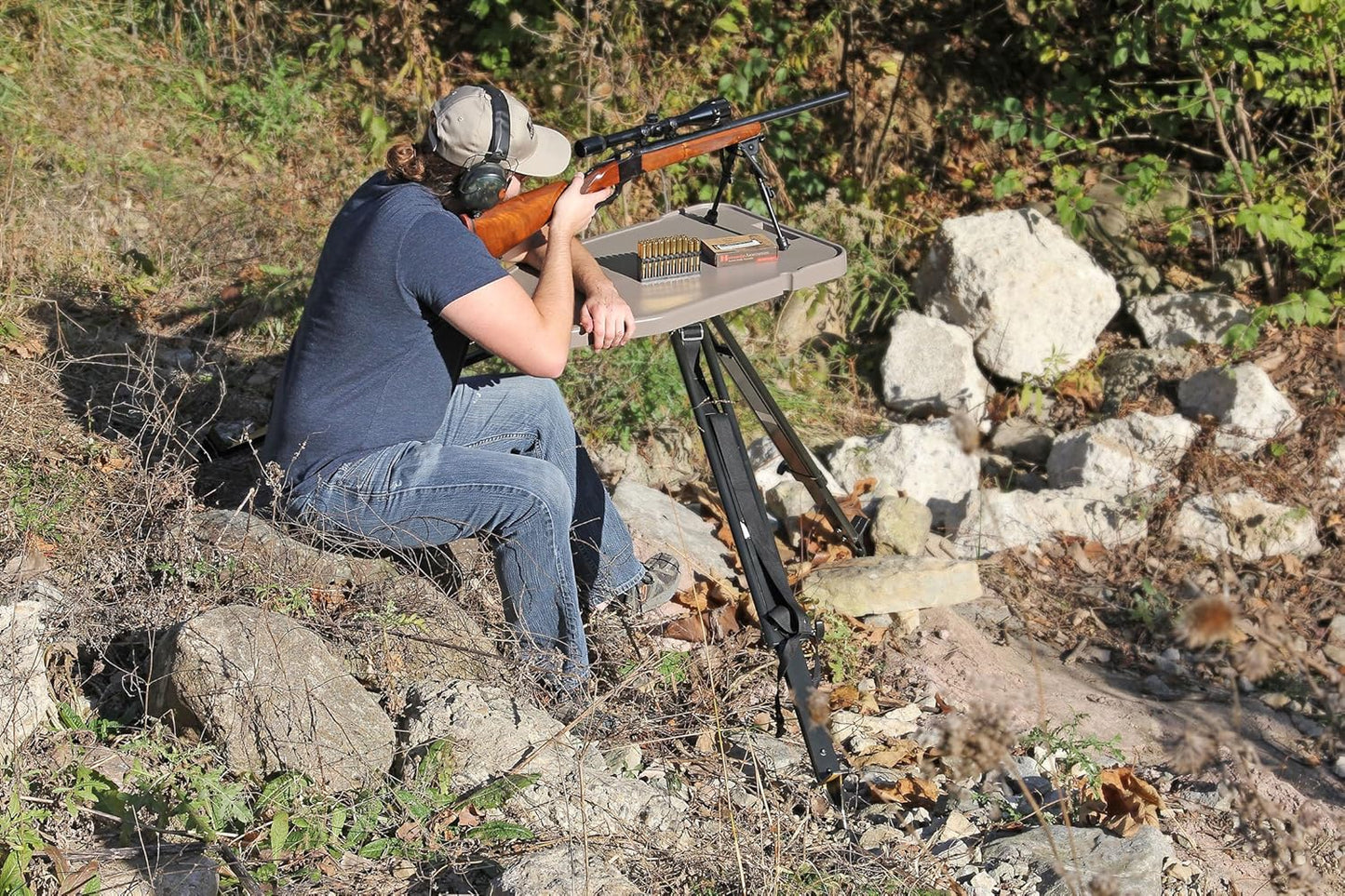 MTM HLST High-Low Shooting Table, USA Made, Dark Earth