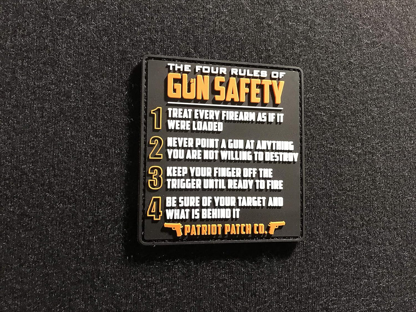 Patriot Patch Co - 4 Rules of Gun Safety - Patch