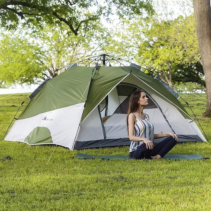 MOON LENCE Pop Up Tent Family Camping Tent for 4 Person, Portable Instant/Automatic Tent Waterproof Windproof for Camping Hiking Mountaineering