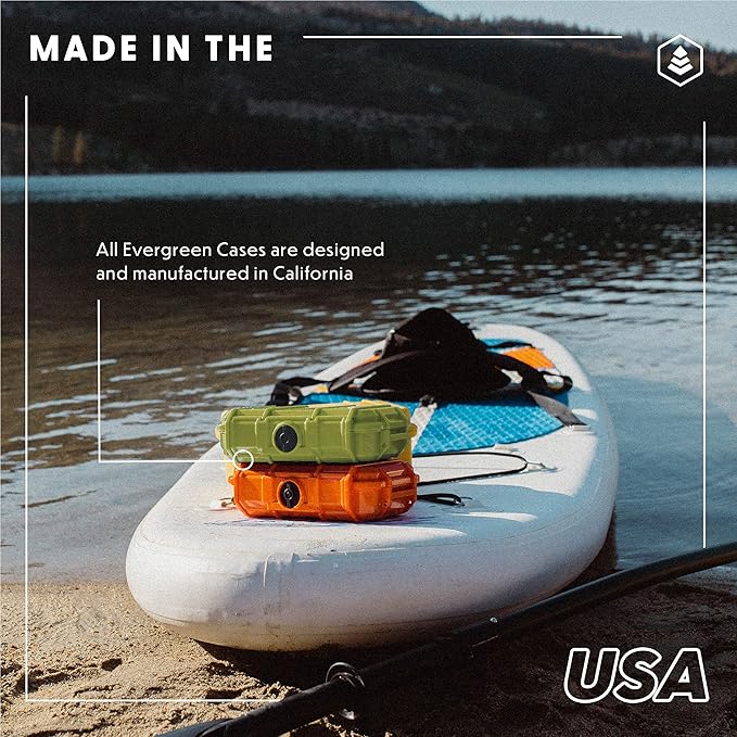 Evergreen 56 Waterproof Dry Box Protective Case with Pick & Pluck Foam - Travel Safe/Mil Spec/USA Made - for Cameras, Phones, Camping, Fishing, Hiking, Water Sports, Knives, Survival (Red)
