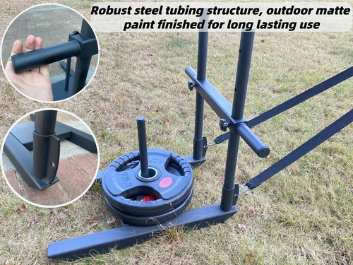 shikoyi Weight Sled for Training Adjustable Handle Push-Pull Workout Sled Fitness Sled for Athletic Exercise, Speed Improvement and Strength Training