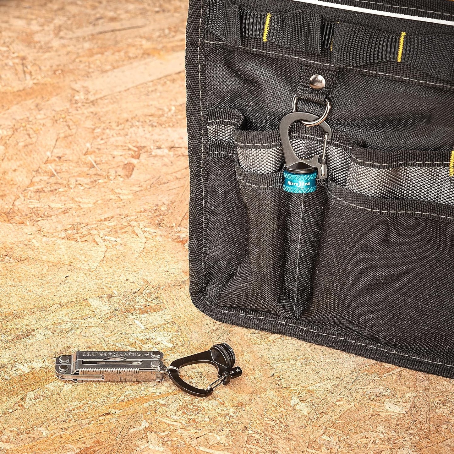 Nite Ize SlideLock 360 Degree Magnetic Locking Dual Carabiner - S-Biners with Twist-to-Lock Collar - Magnetic Carabiner Keychains for Keys, Camping Accessories & More - Blue