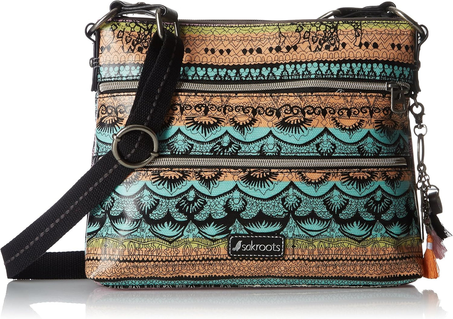 Sakroots Foldover Crossbody Purse - Women's Handbag For Everyday & Travel - Cross Body With Adjustable Shoulder Strap